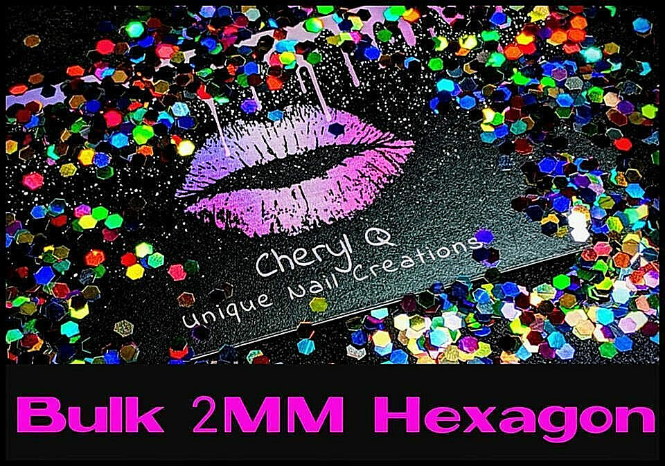 BULK GLITTER~EXTREMELY LIMITED QUANITITIES~2MM Holographic Hexagon~NAIL ART USA