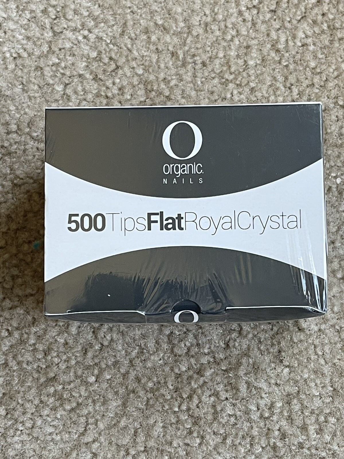 Organic Nails.Nail Tips FLAT ROYAL CRYSTAL. Box w/ 500 Tips. Free Shipping. 3658