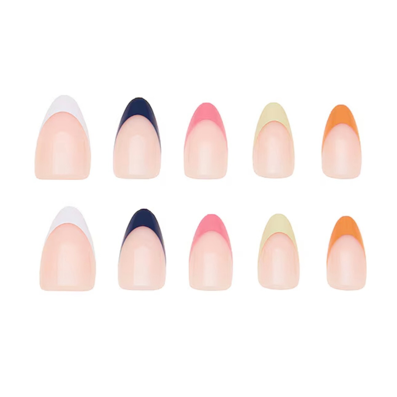 GLAMNETICS Press On Nails VERY BERRY Short Almond BRAND NEW Mullicolor FRENCH