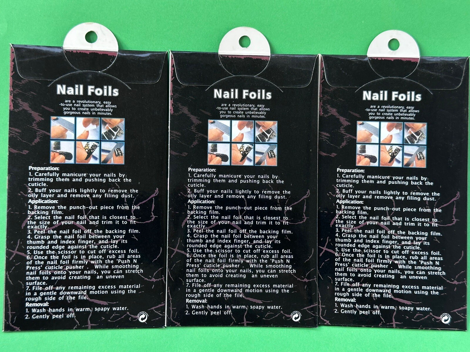 3 Multicolor 16 Patch In a Pack Nail Stickers Full Nail Wraps Strips Brand New.
