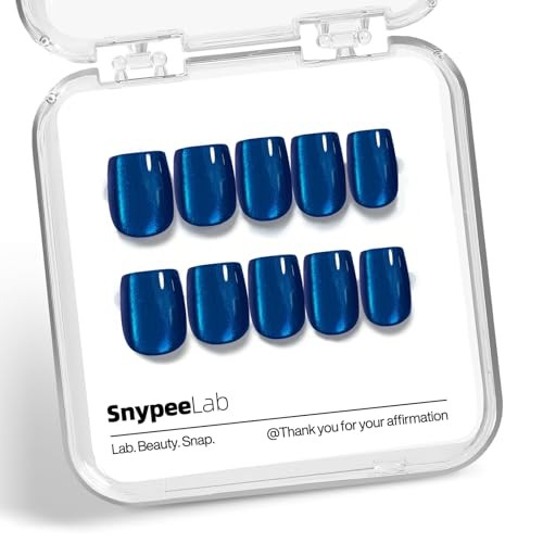 Royal Blue Cat Eye Press On Nails – 4th of July – Short 3-Royal Blue