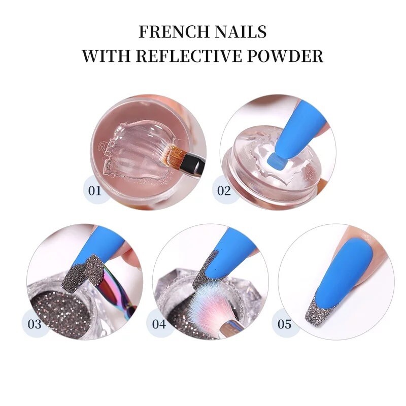 Silicone Nail Stamper French Manicure Stamping Jelly Nails Art + Scraper Stamps