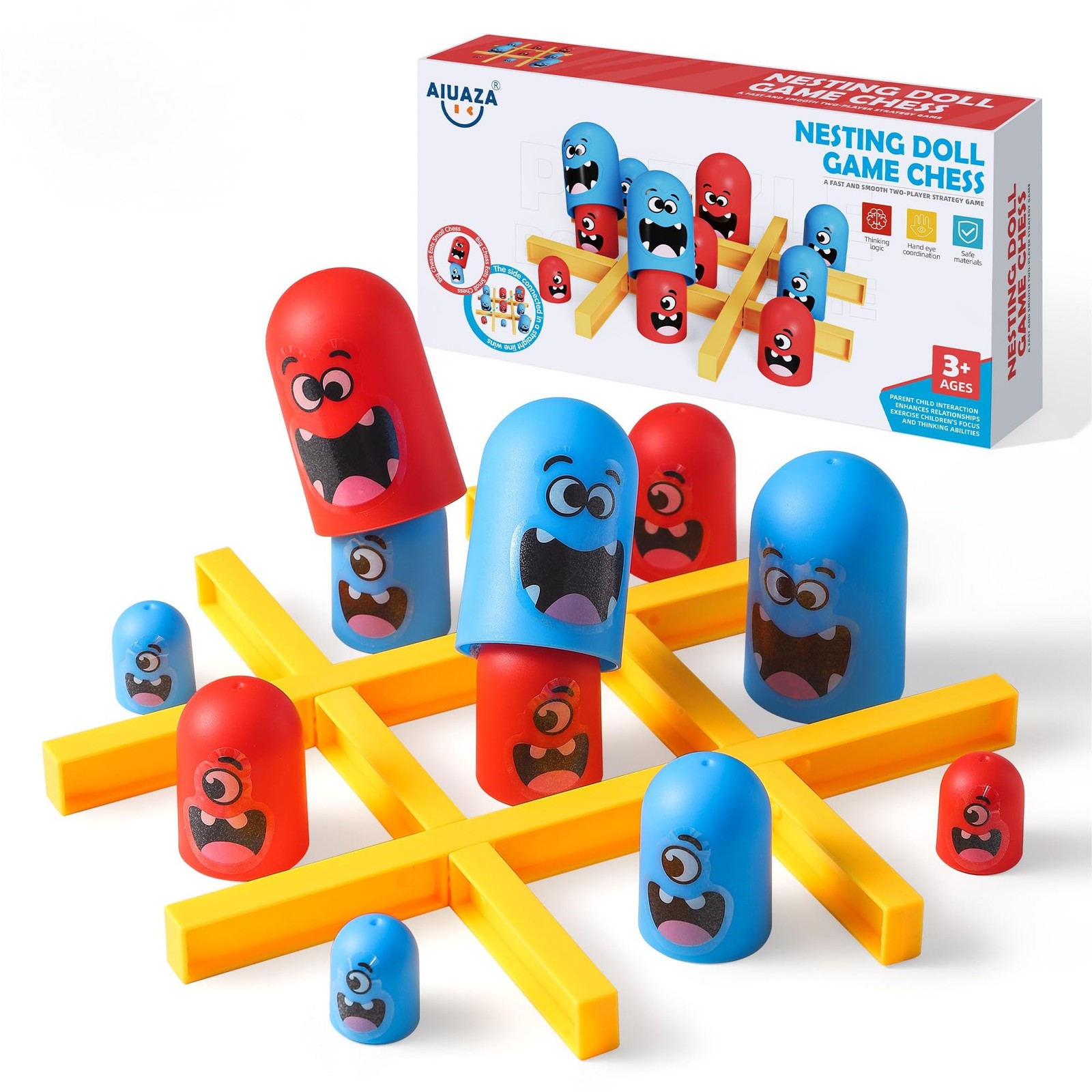 AIUAZA Tic Tac Toe Strategic Board Game for Kids and Family,Party Medium, 1pc