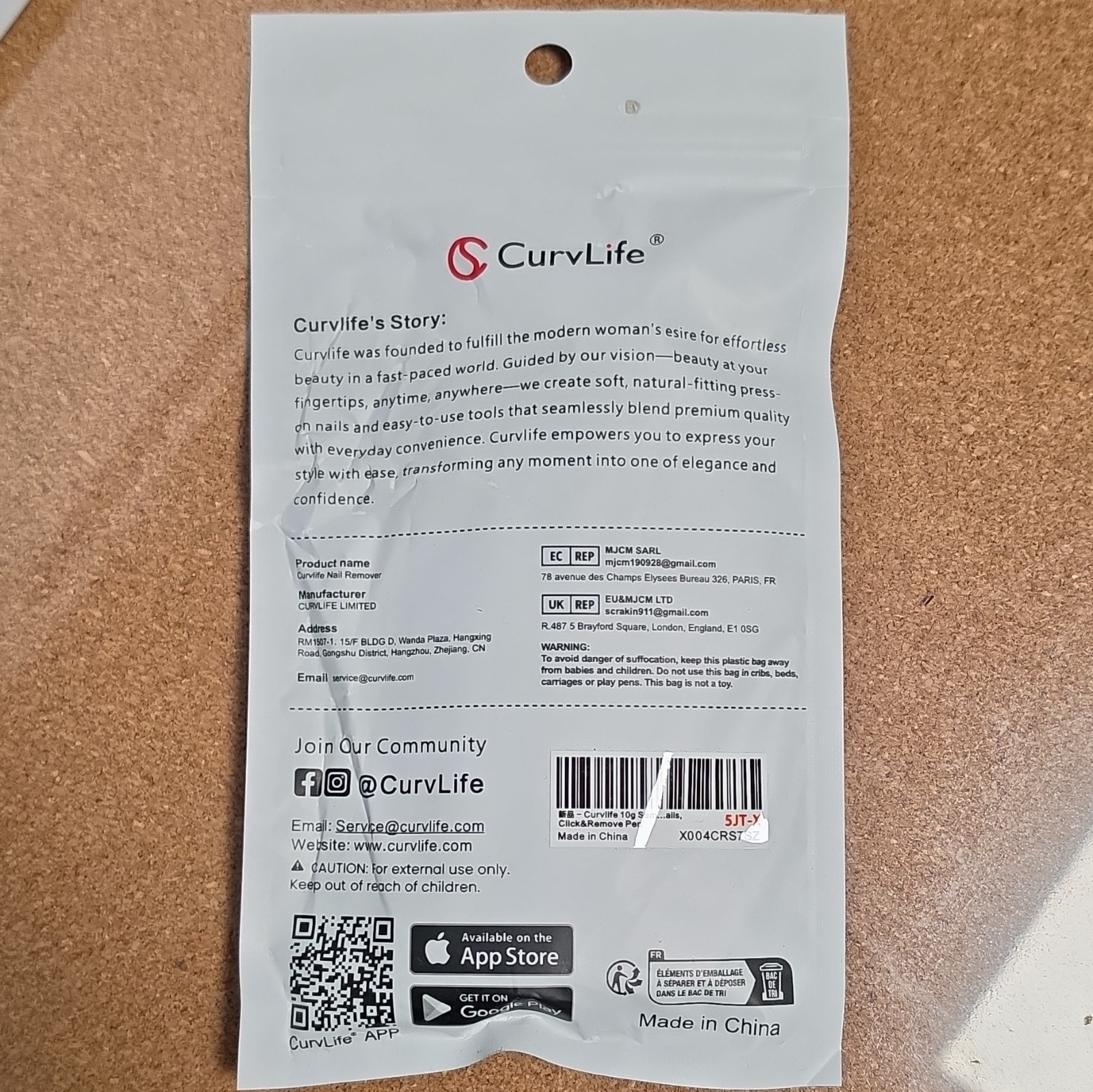 CurvLife Nail Remover Click & Remove Pen, Easy Cleaning, White/Transparent