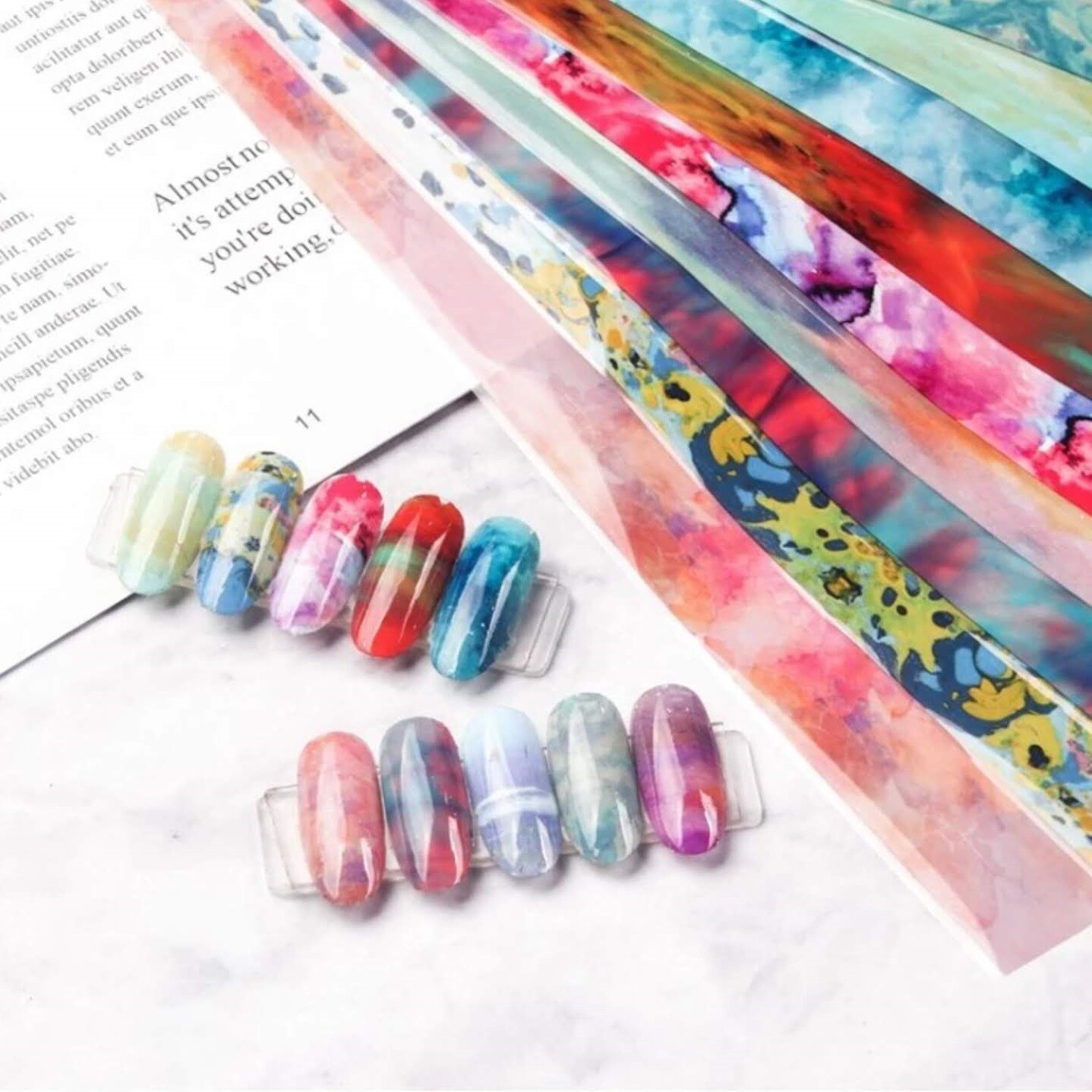 40 Styles 4x100cm Galaxy Meteor Star Transfer Foil Nail Art Sticker Manicure DIY