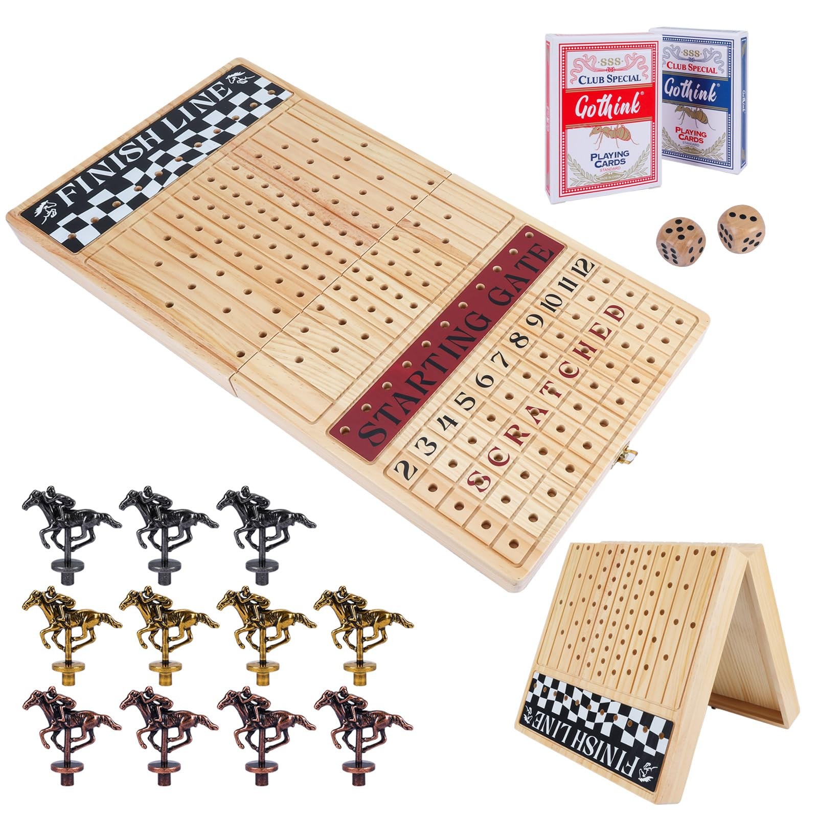 Offelec Large 23 inches Horse Race Board Game, Large, Portable Foldable
