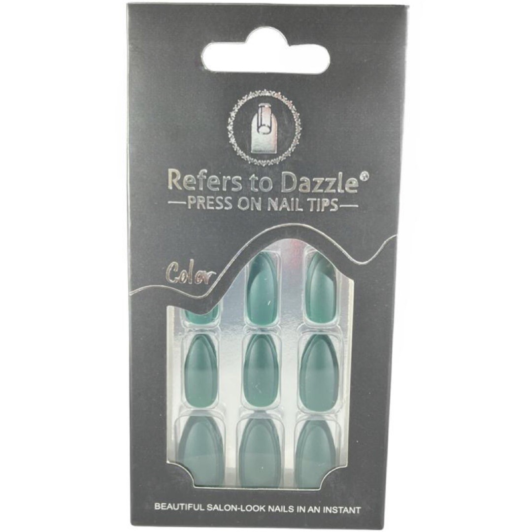 💅D2M Press on Nail Tips, Dark-Green 12 Pieces💅