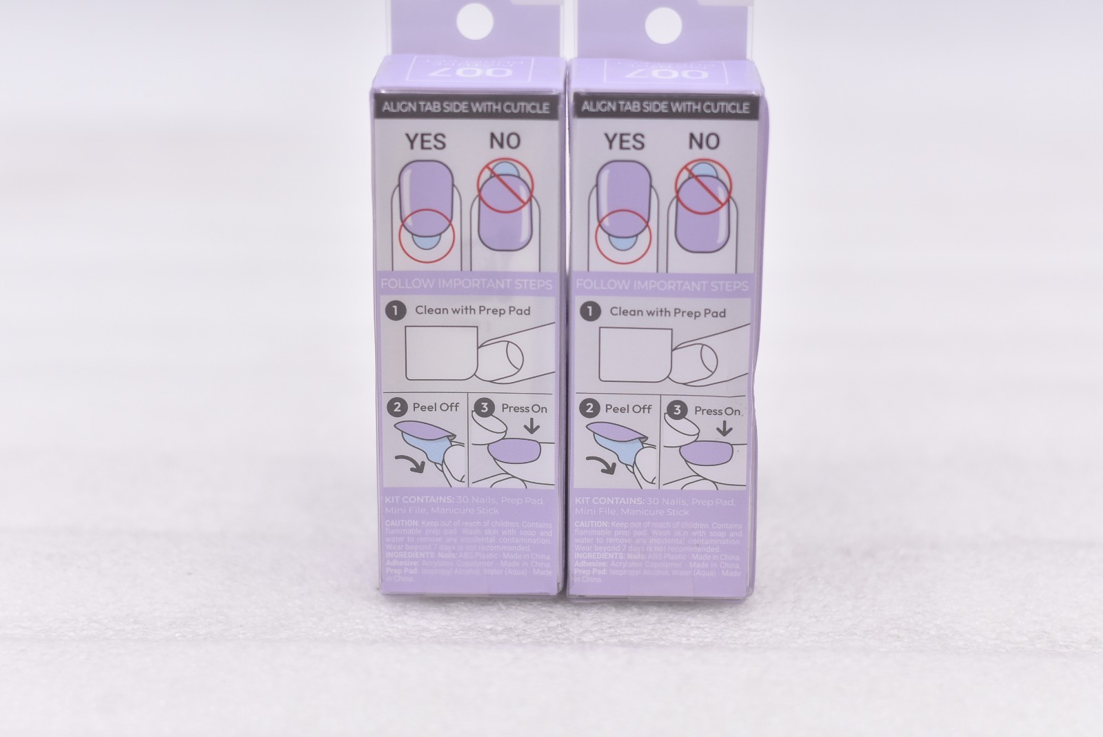 Lot of 2 Kiss Impress 007 Picture Purplect Short Nails – 30 Nails