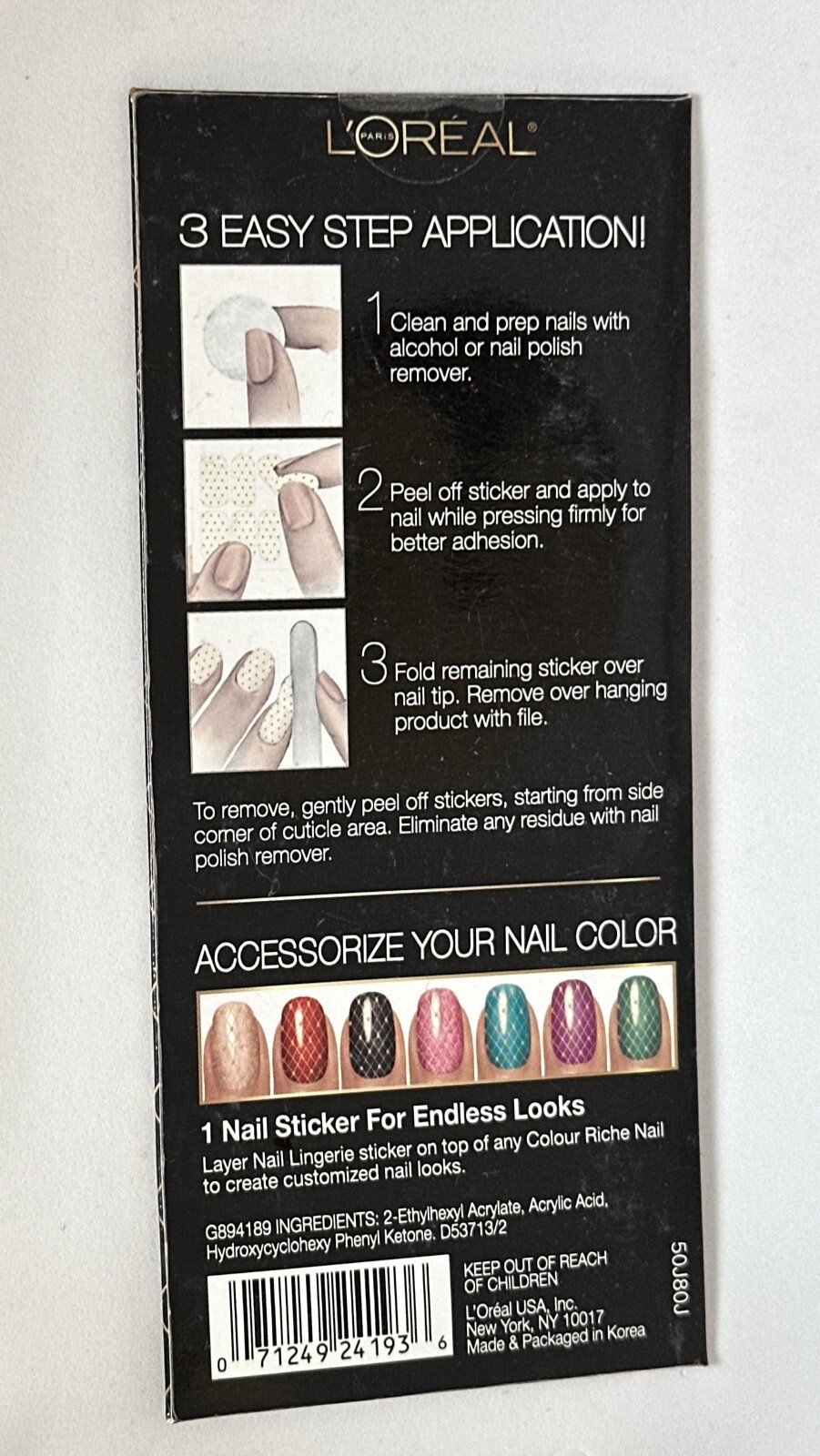 L’oreal Nail Lingerie 3D Stickers #700 Statement Piece – Limited Edition Sealed