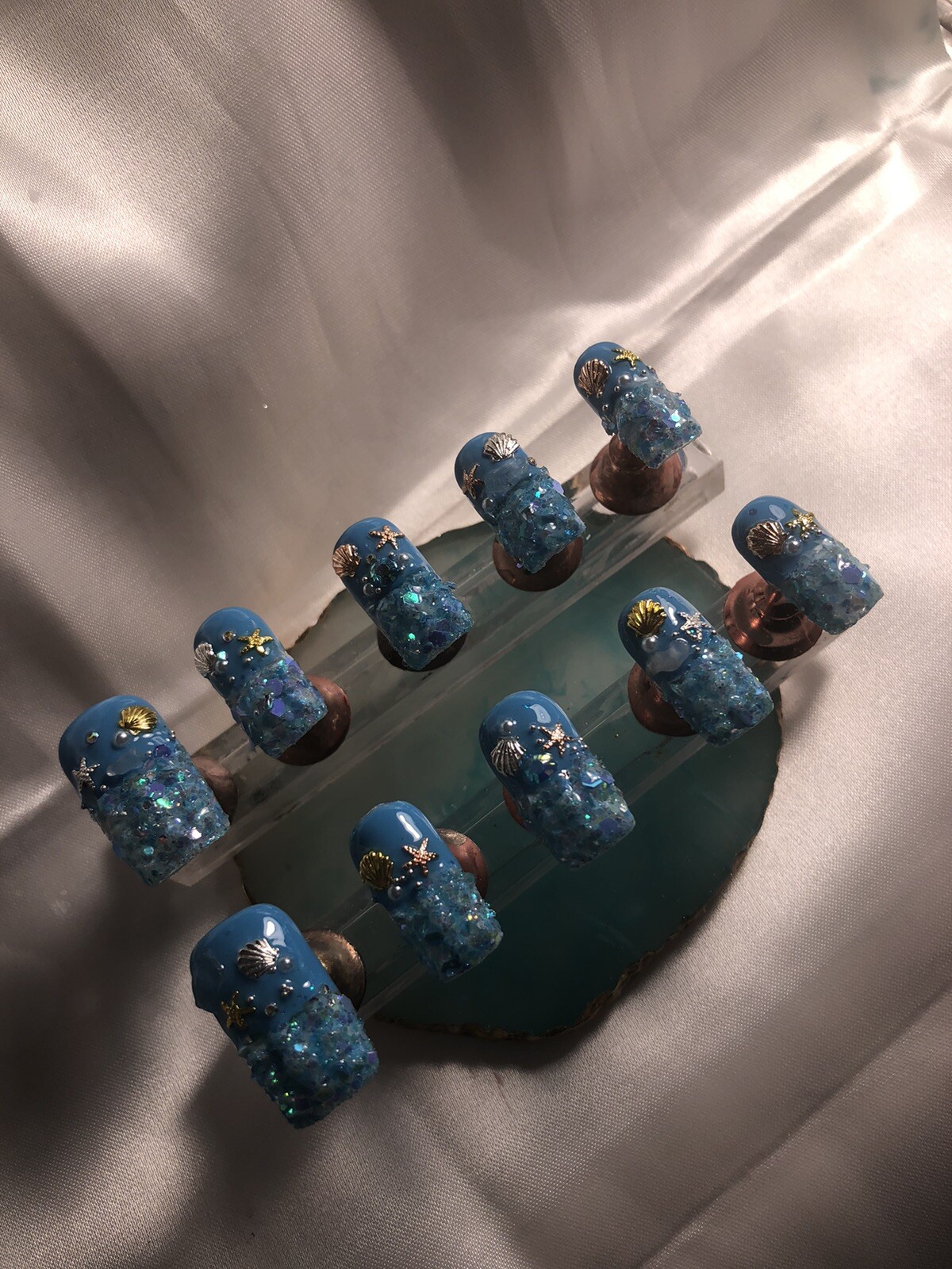 Z NAILZ! Gorgeous Set Of Custom Handmade Beach Gator CLAWZ! Press On Nails