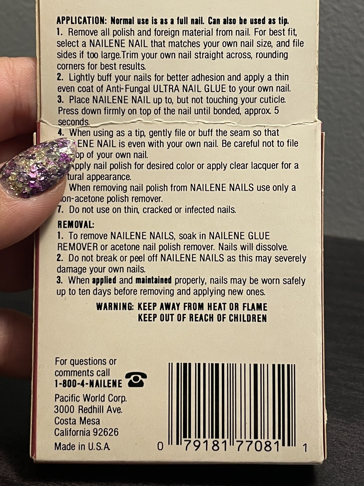 Vintage Nailene Nails 20 Pack Includes Buffer No Glue Salon Oval Tips NOS