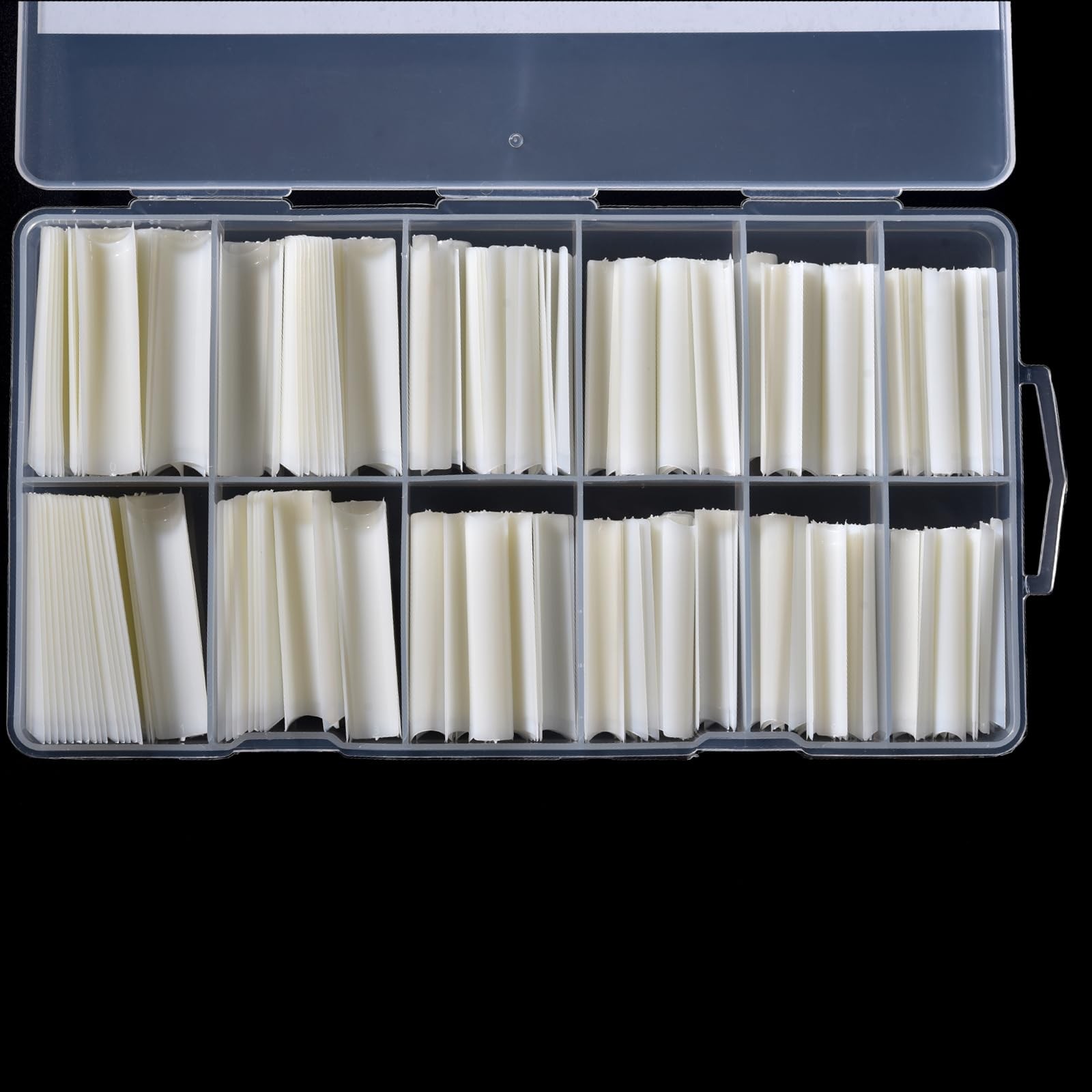 Clear Square Nail Tips, 240PCS 3XL Long No C Curve Nail Tips, Half Cover Flat…