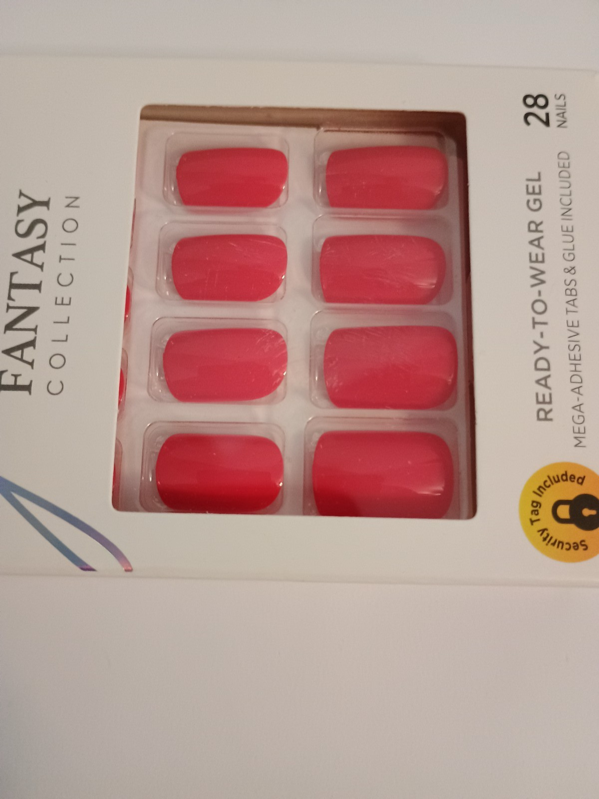 Kiss Gel Fantasy Short Length Glue-on False Nails – #60672 Red (Pack of 1)