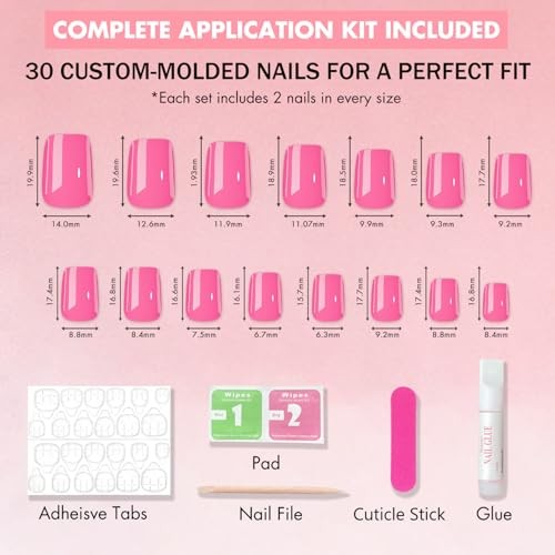 Short Coffin Press on Nails – Royal Blue – Coffin with Glue