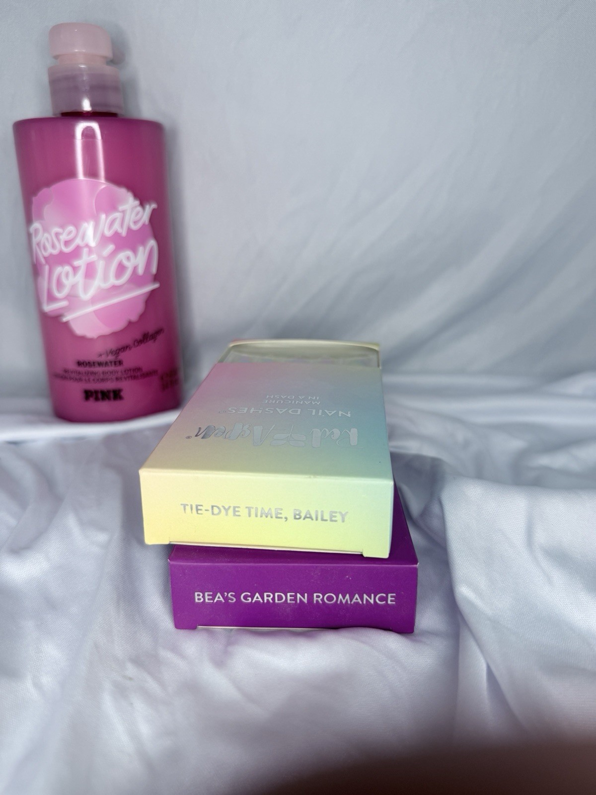 Lot Of 2 Red Aspen Nail Dashes -Pink, Tie Dye Plus New Victoria Secret Rosewater