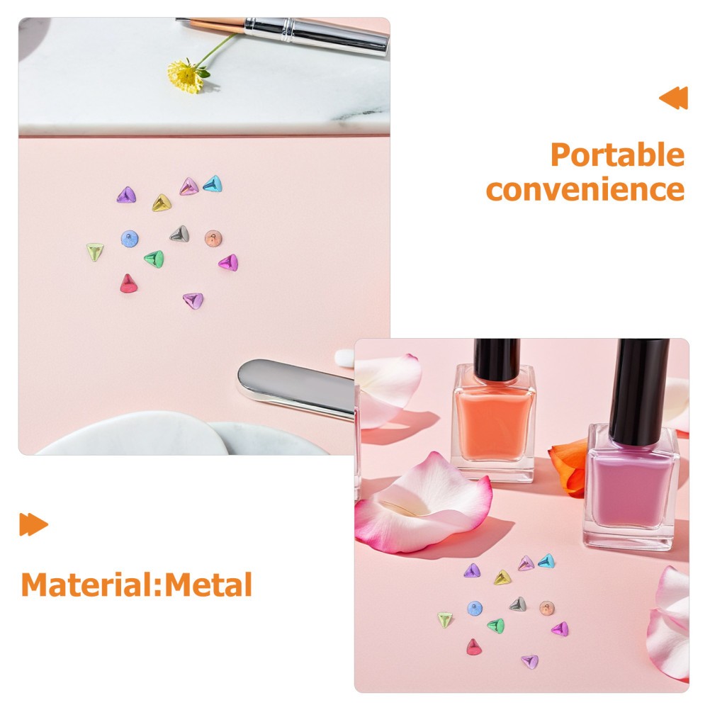 4 Boxes Nail Punk Art Metal Charms Manicure Accessories Tool