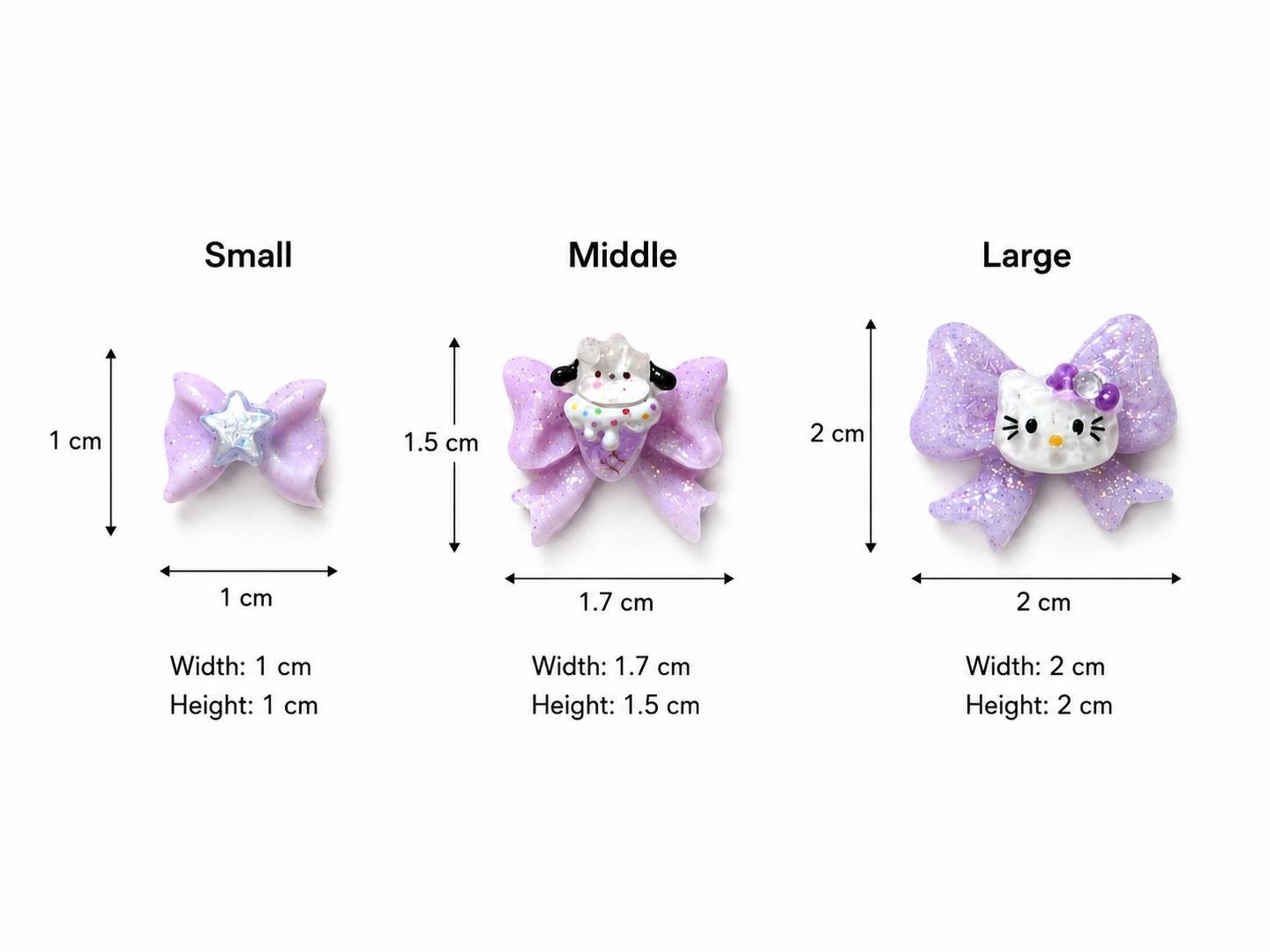 Japanese Handmade Kawaii Heart 3D Resin Nail Charms for Nail Art