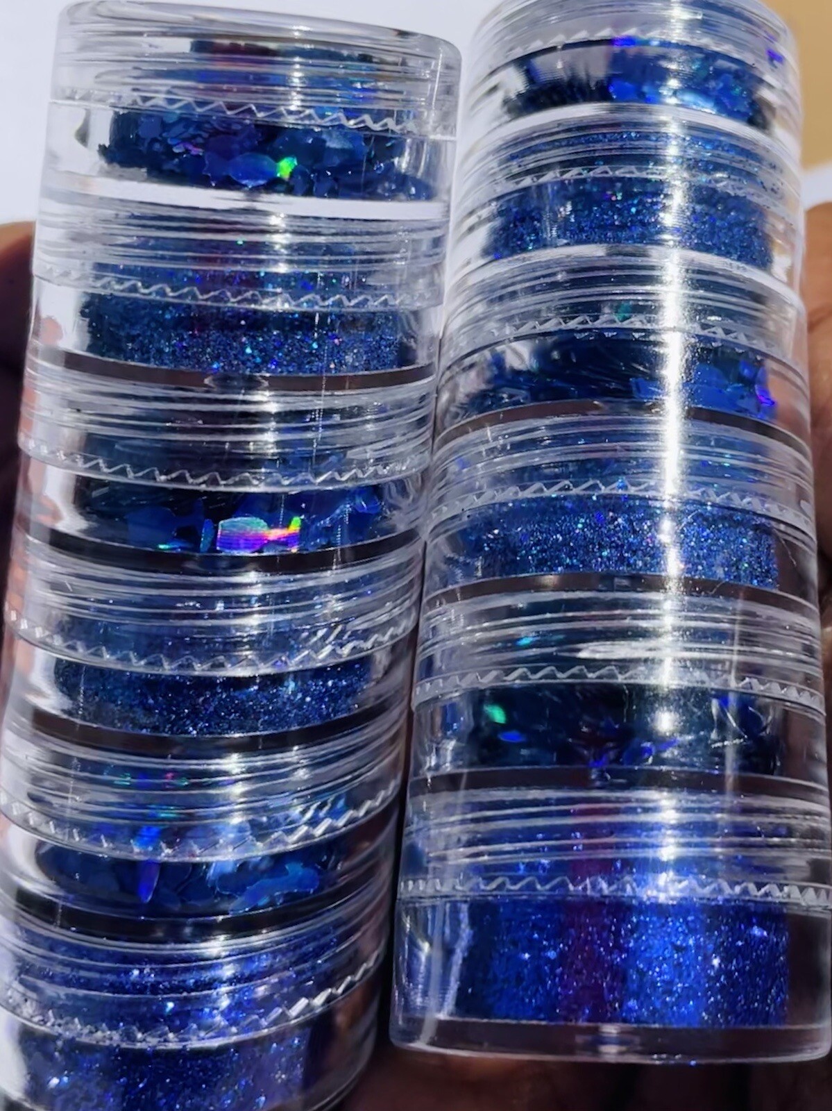 Holographic premium Deep Ocean Blue Glitter Stack 6pcs Laser Loose Glitter DIY
