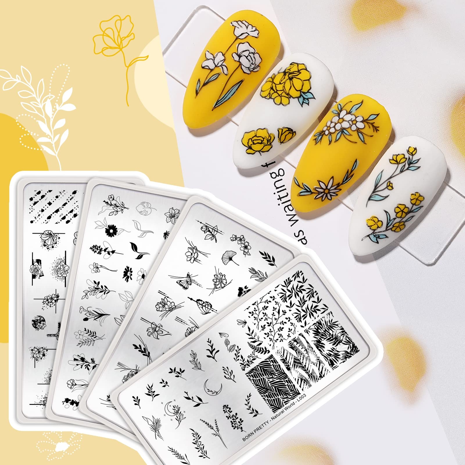 Stamping Temeplates Nail Art Stamping Plates Flower Leaves Theme Nail Image P…
