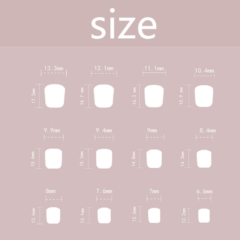 24 Pieces Pink Glossy French Tip False Nail Short Square Design for Women Girls