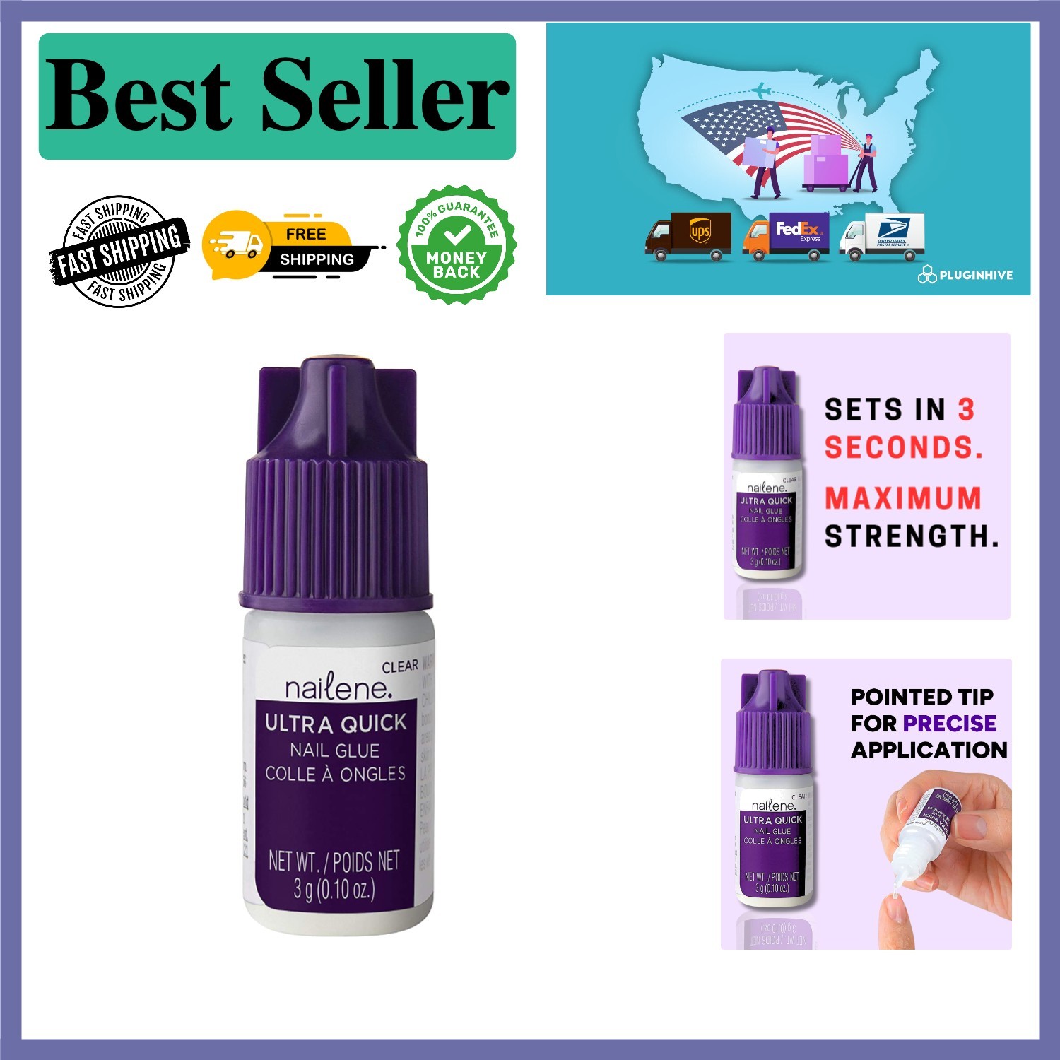 Ultra Quick Nail Adhesive – Durable, Self-Adhesive 3g Glue for Easy Nail Repairs