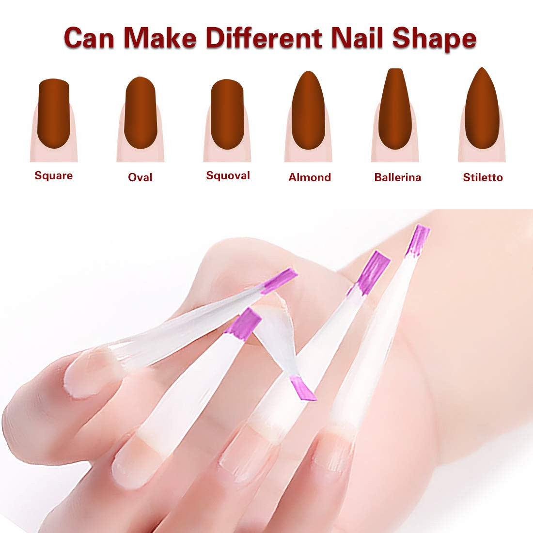 100 Pieces Fiberglass Nail Extension Silk,Nails Tips Quick Extension Fiberglass