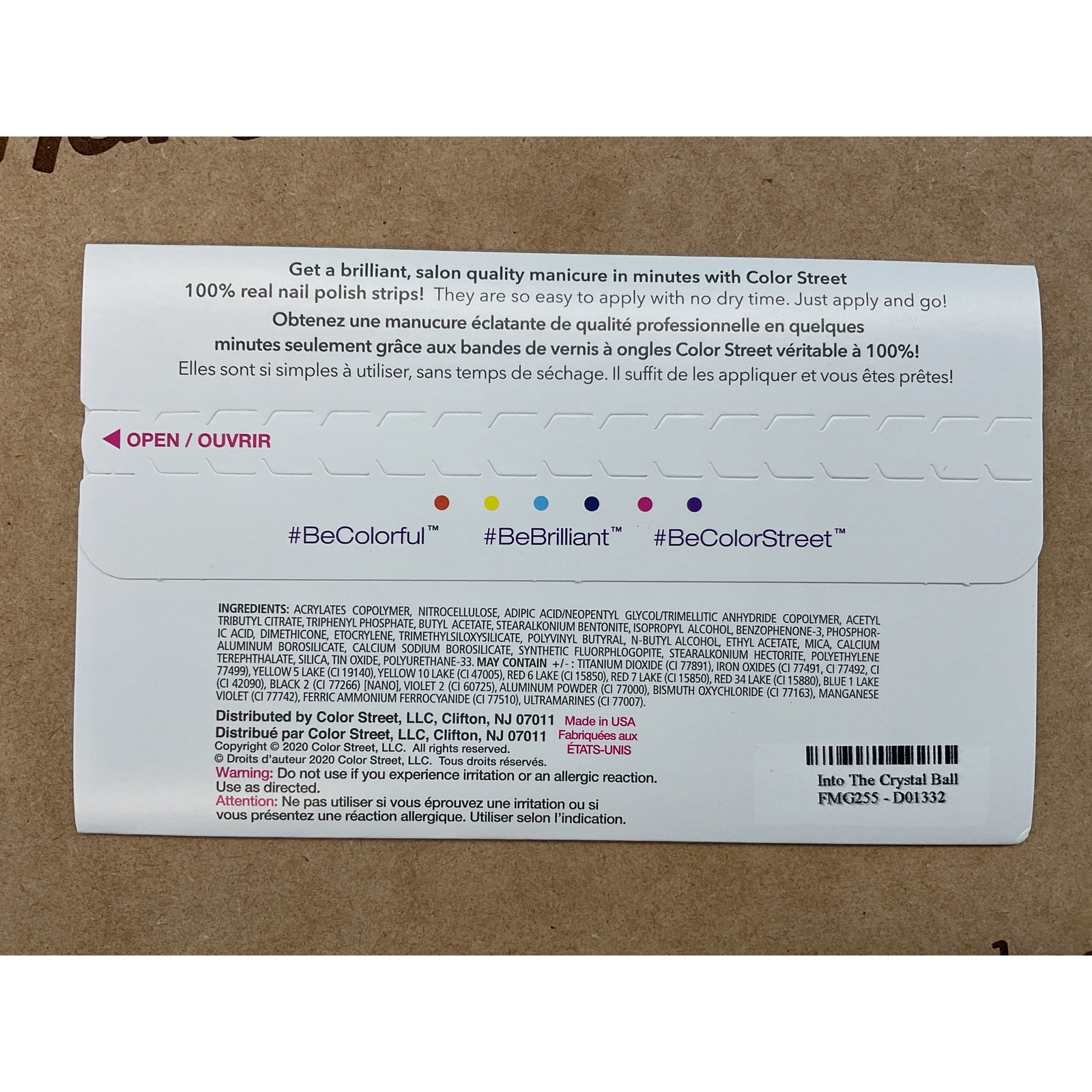 Color Street Into the Crystal Ball Nail Strips FMG255 Gray Blue Glitter NIP