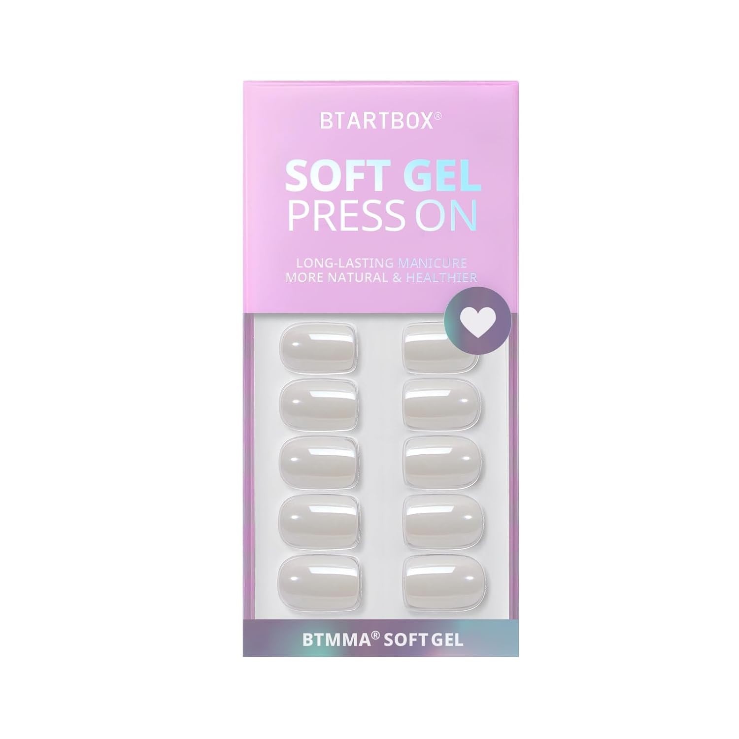 30-Piece Short Press On Nails – Soft Gel, Glossy Chrome Finish, Vanilla Glazed