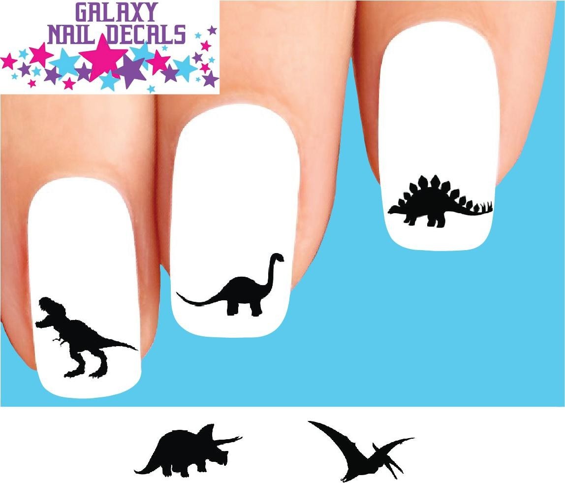 Waterslide Nail Decals – Set of 20 Dinosaur Silhouette Assorted