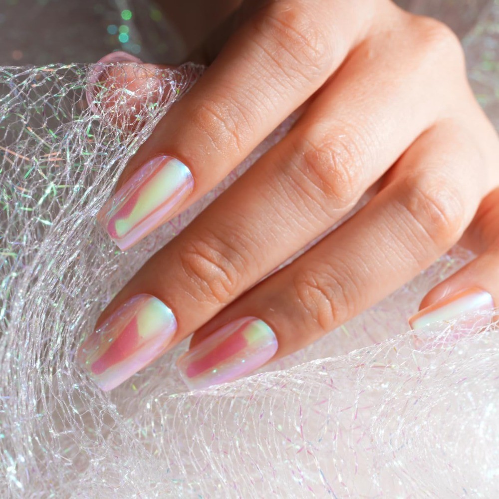 Mermaid Unicorn Chrome Nail Powder Aurora Iridescent Chrome Powders for Nails