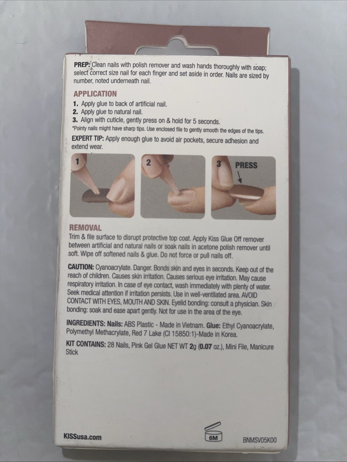 NEW Kiss Nails Sculpted “Bare But Better” 28 Nails With Adhesive BN04 86574 NUDE