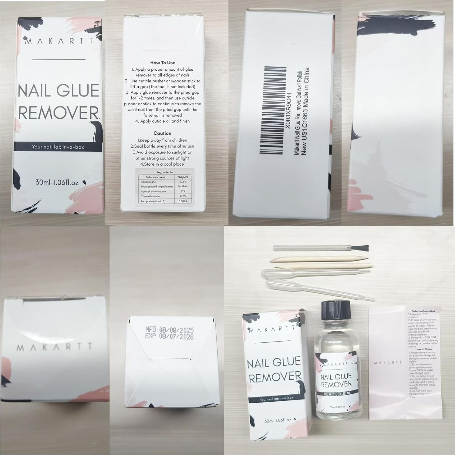 Nail Glue Remover for Press on Nails – 30ML Hema-free, Glueoff Easy Removal V…