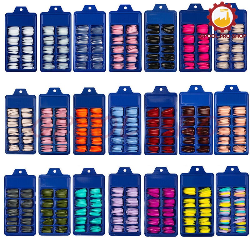 240/100PCS Full Cover Long Coffin Fake Nails Art Manicure False Nail Tips Matte