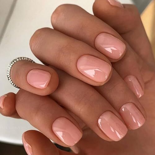 Press On Nails Extra Short Square, Jelly Soft Gel Fake Nails Round Squoval,