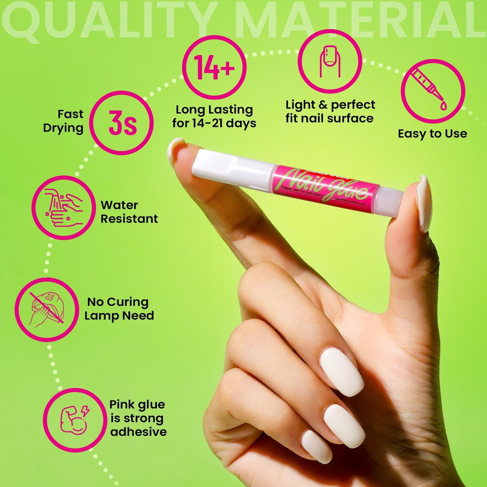 Teenitor 30Pcs Nail Glue for Acrylic Nails, Strong Nail Glue for Press Ons Na…