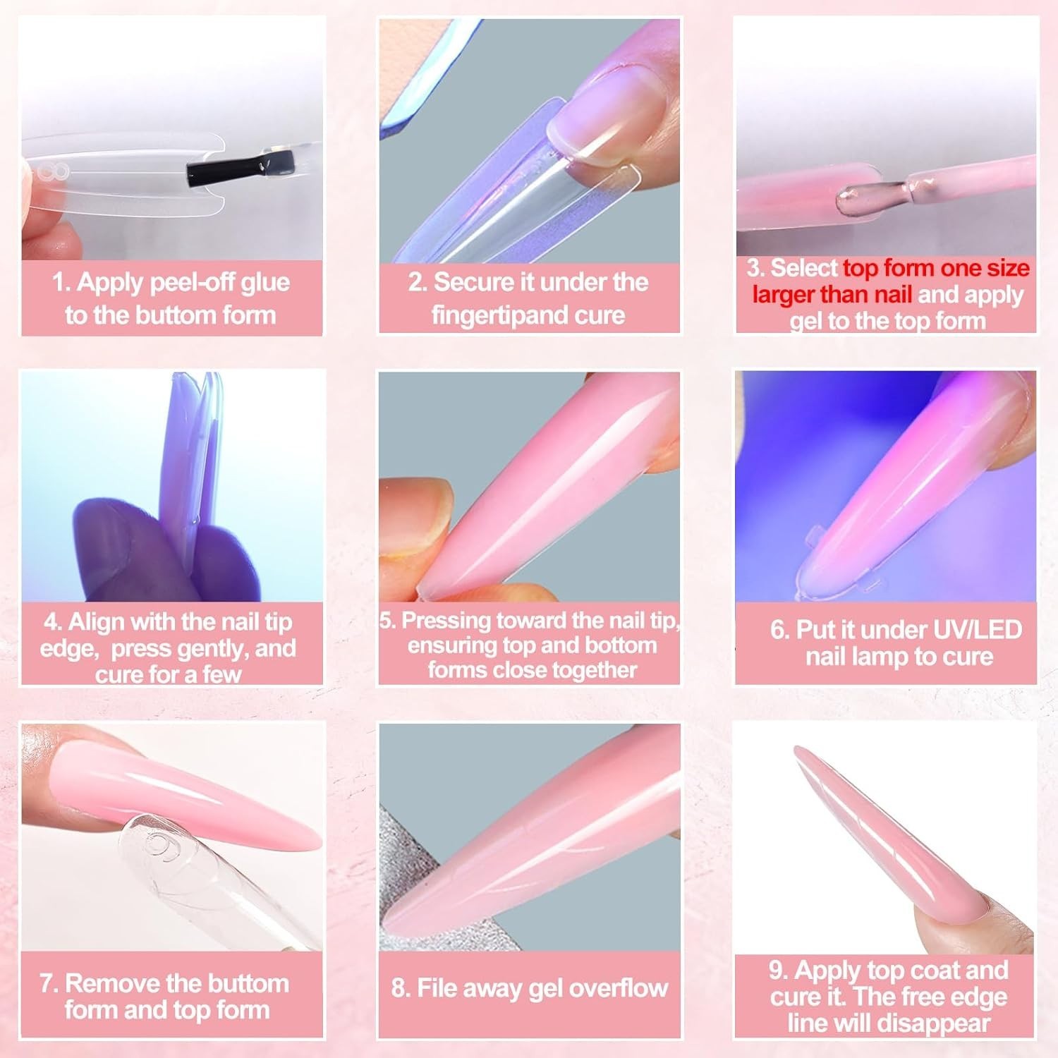 Almond Round Sandwich Dual Nail Extension Forms – 240pcs, Effortless Application
