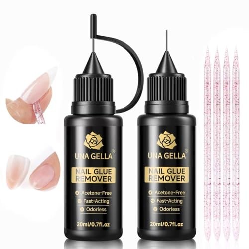 20ml*2PCS Nail Glue Remover for Press on, Multi Nail Glue Remover 2ps