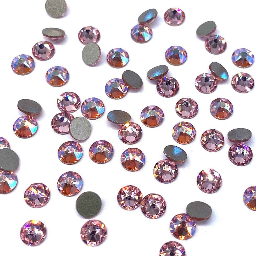 Swarovski 2058/2088 crystal flatbacks nail art pink LIGHT ROSE SHIMMER Combo Mix