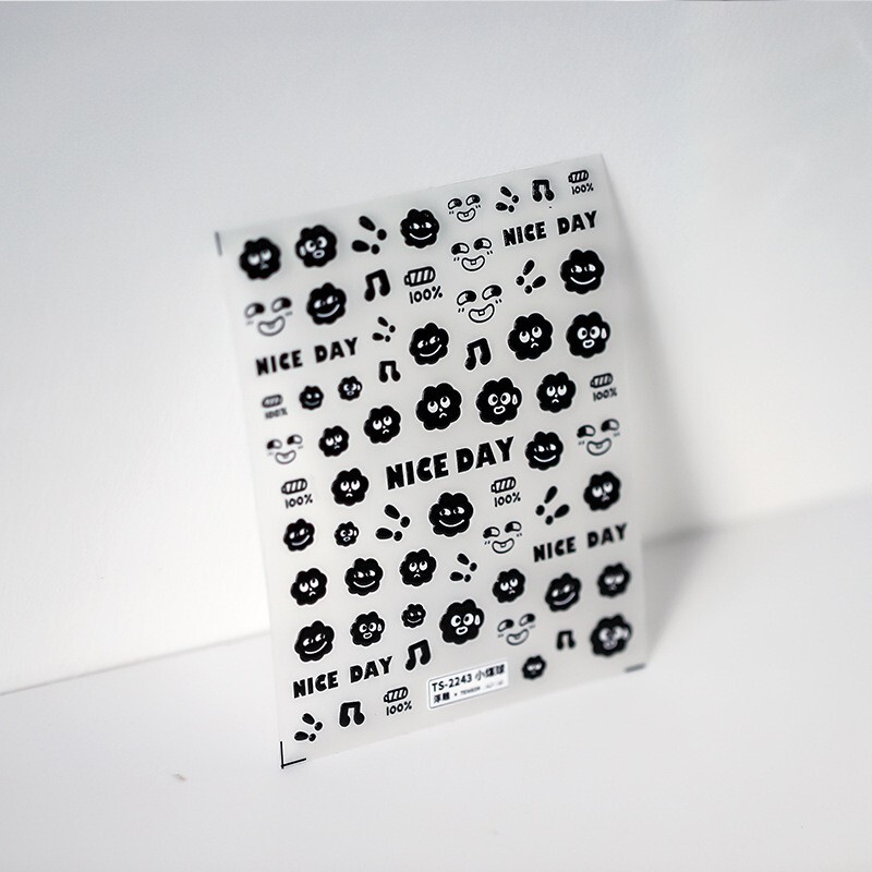 5D Coal Ball Nail Art Decal, Nail Decals, DIY Nails, Embossed Nail Stickers (60)