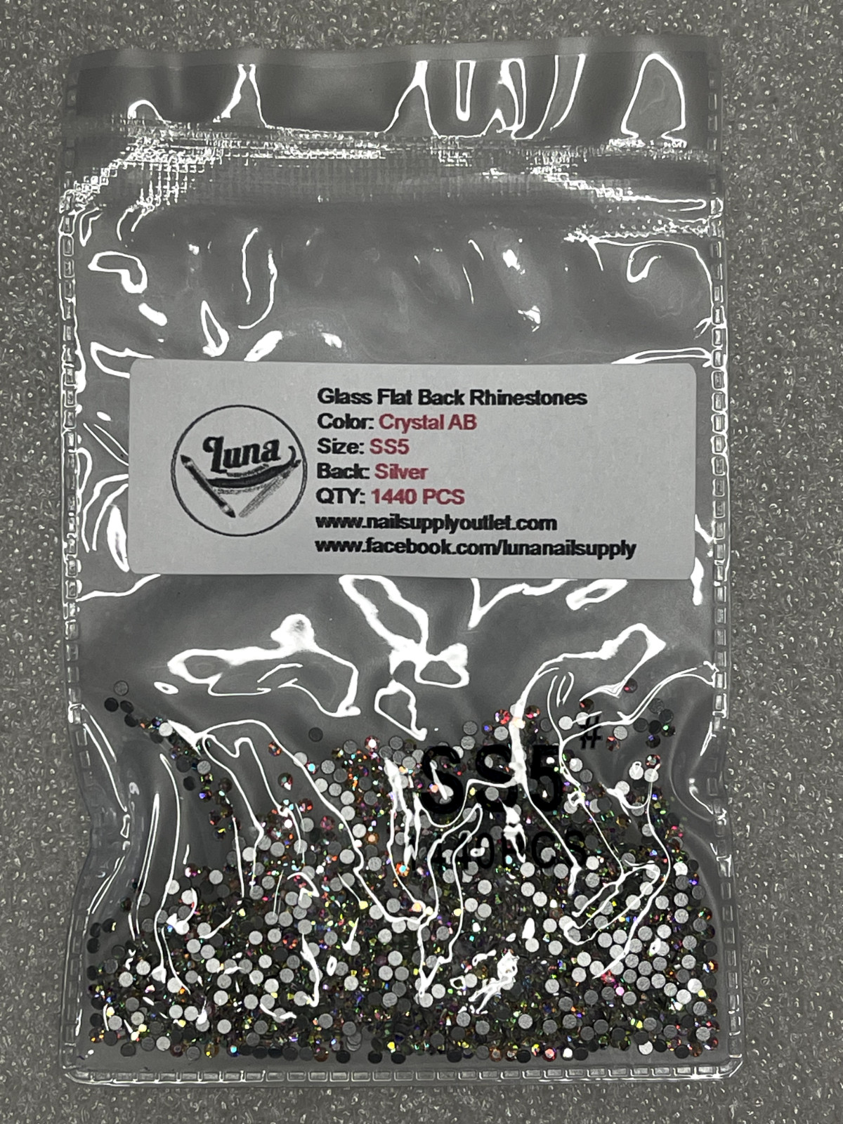 SS3-SS10 Crystal AB Nail Art Rhinestones Non Hot Fix FlatBack Stones