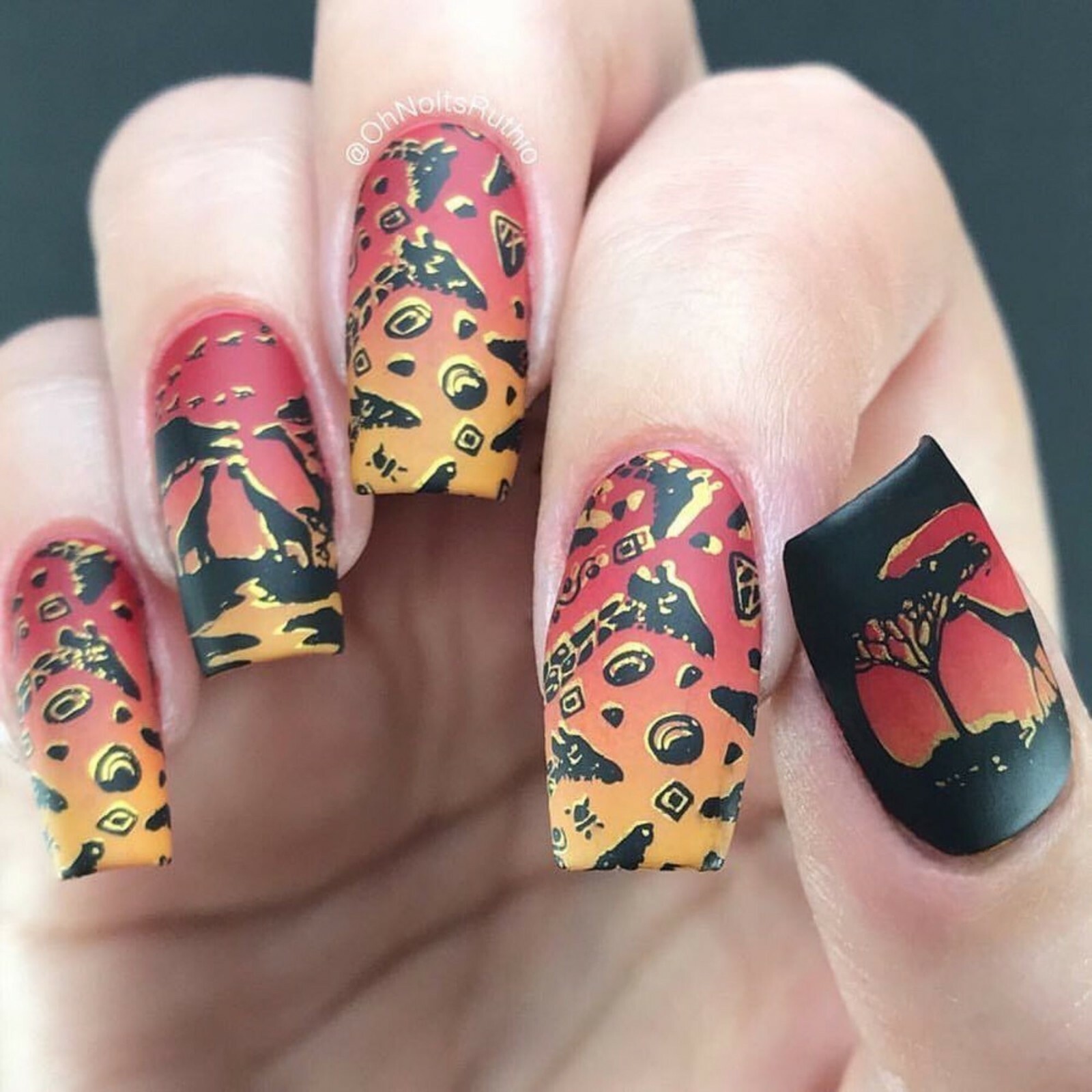 B040 Safari Ride Stamping Plate For Stamped Nail Art Design