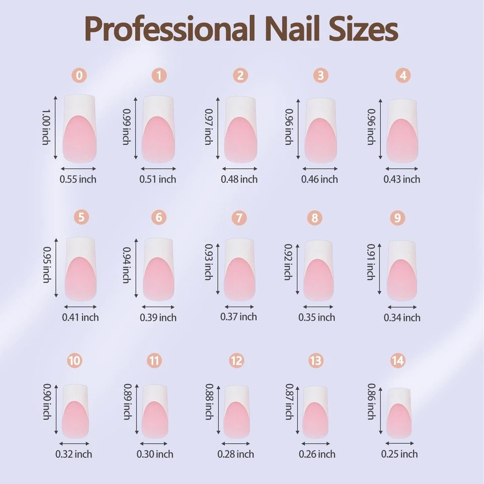 French Gel Nail Tips, 240Pcs French Tip Press on Nails Long Square Pink, No Need