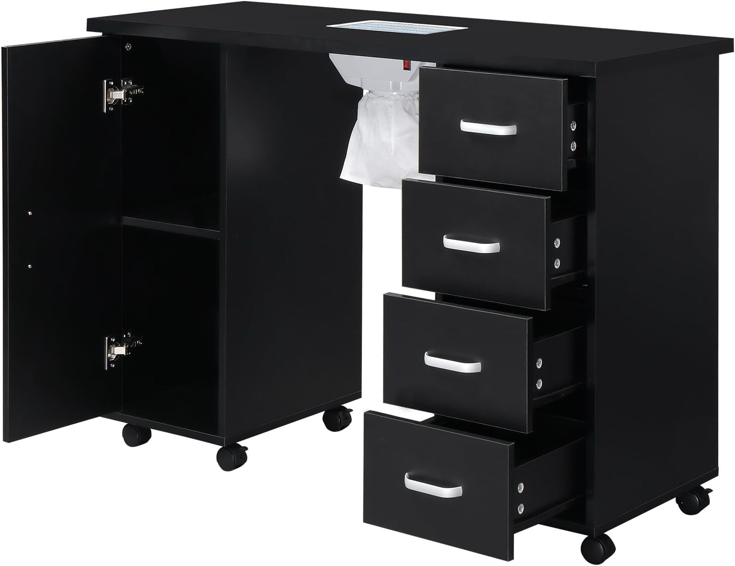 Nail Desk Manicure Table – Nail Tech Desk with Dust Collector – Nail Table with
