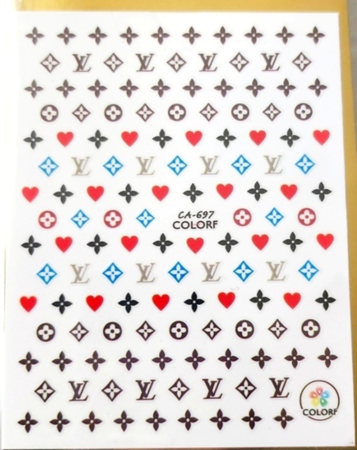 NWT NAIL ART DESIGN SELF-SEAL STICKERS BLACK/RED/BLUE SYMBOLS!