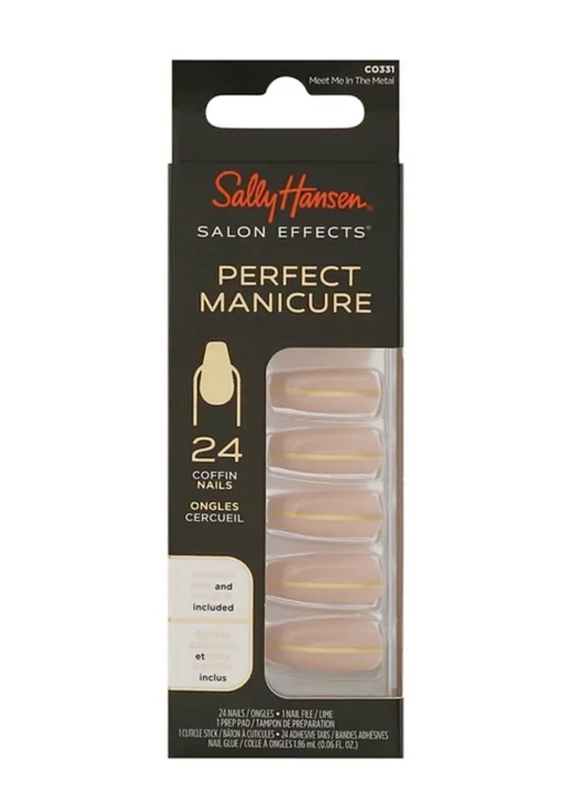 Sally Hansen Salon Effects Perfect Manicure Medium Coffin 2 Pack Assorted Set