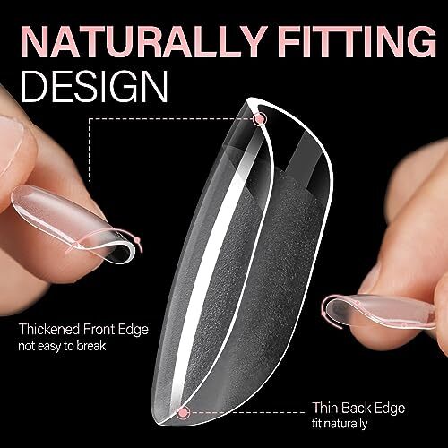 Nail Tips Soft Gel Full Cover Half Matte Nail Tips Clear Extra Short Square
