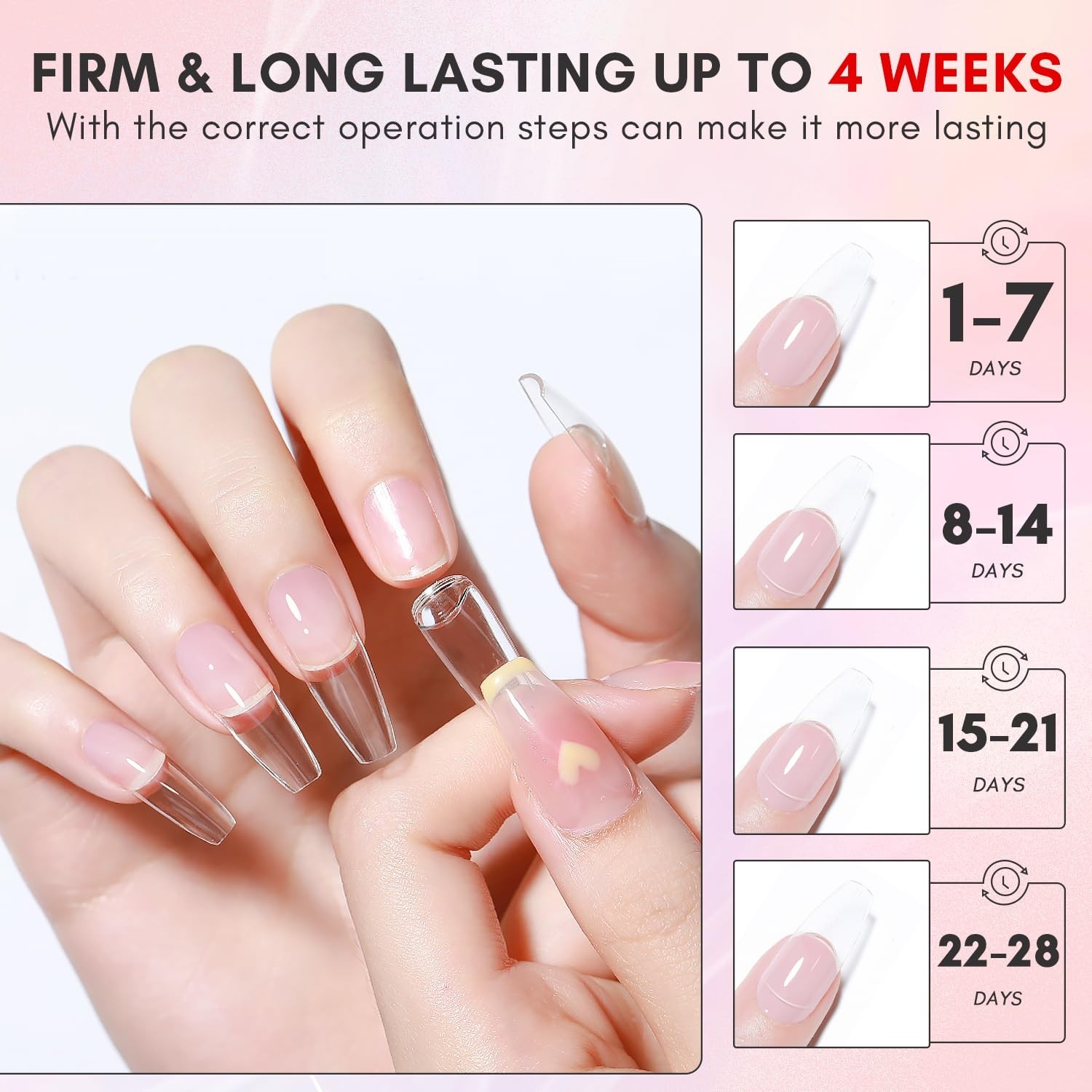 Gel Nail Glue: Solid Nail Glue for Press On Nails, 15ML 3D Gel UV Lamp Needed…