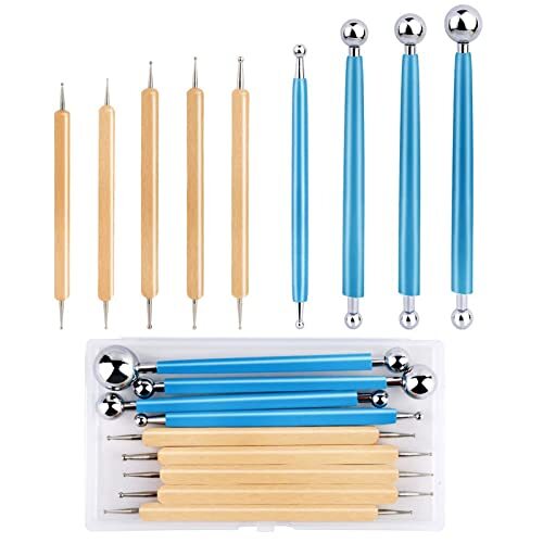 9 Pcs Polymer Clay Tools Kit Clay Modeling Tools for Painting Embossing Nail Art
