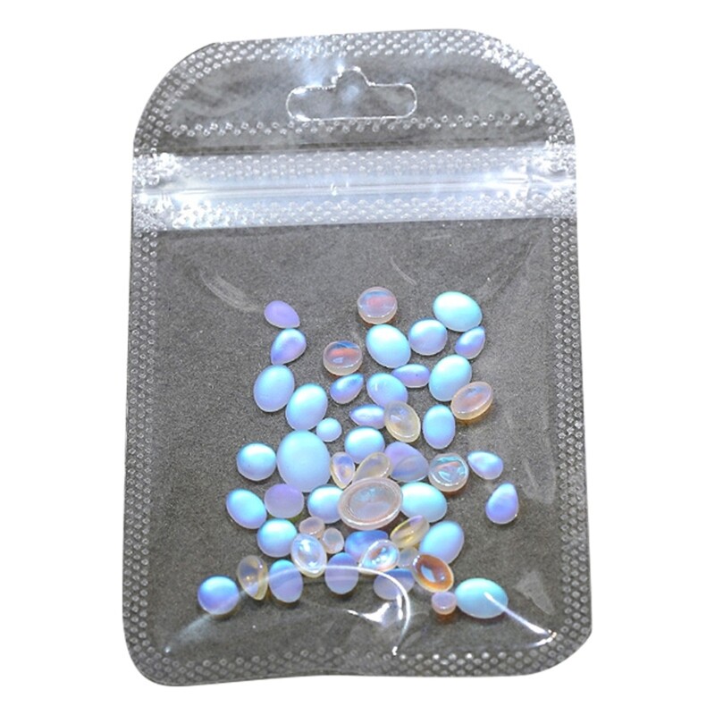 50pcs Cats Eye Matte Gems Nail Charm Elevating Your Nail Art Creation for Women