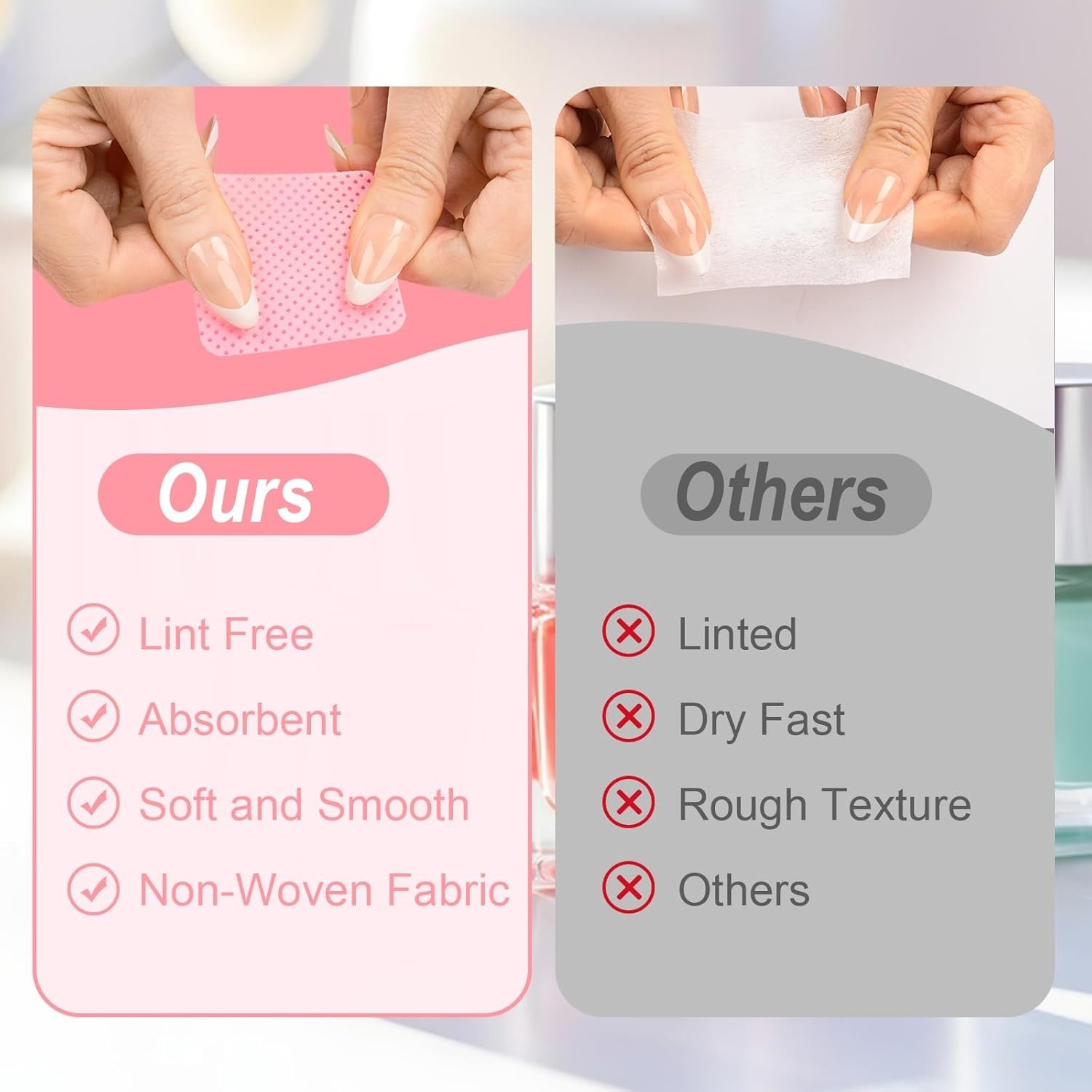 Non-Toxic 540 Lint-Free Nail Wipes – Ideal for Polish & Eyelash Extensions